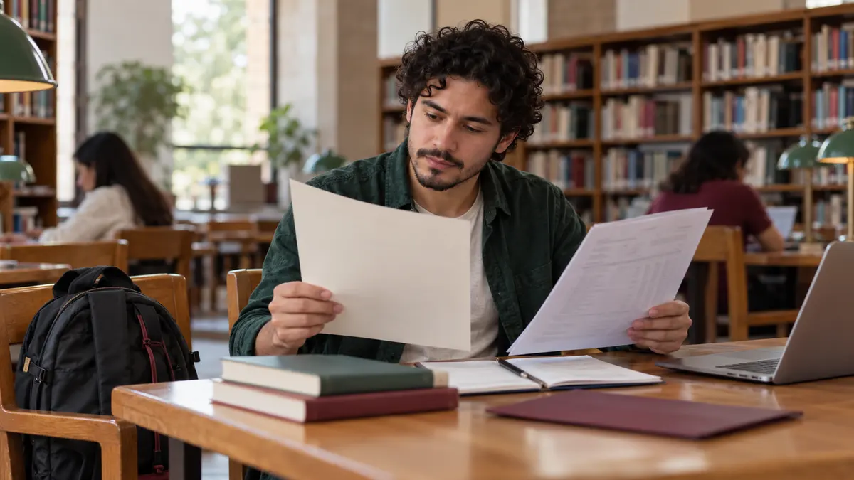 Persona que ordena un diploma y documentos de estudios cursados en el extranjero.