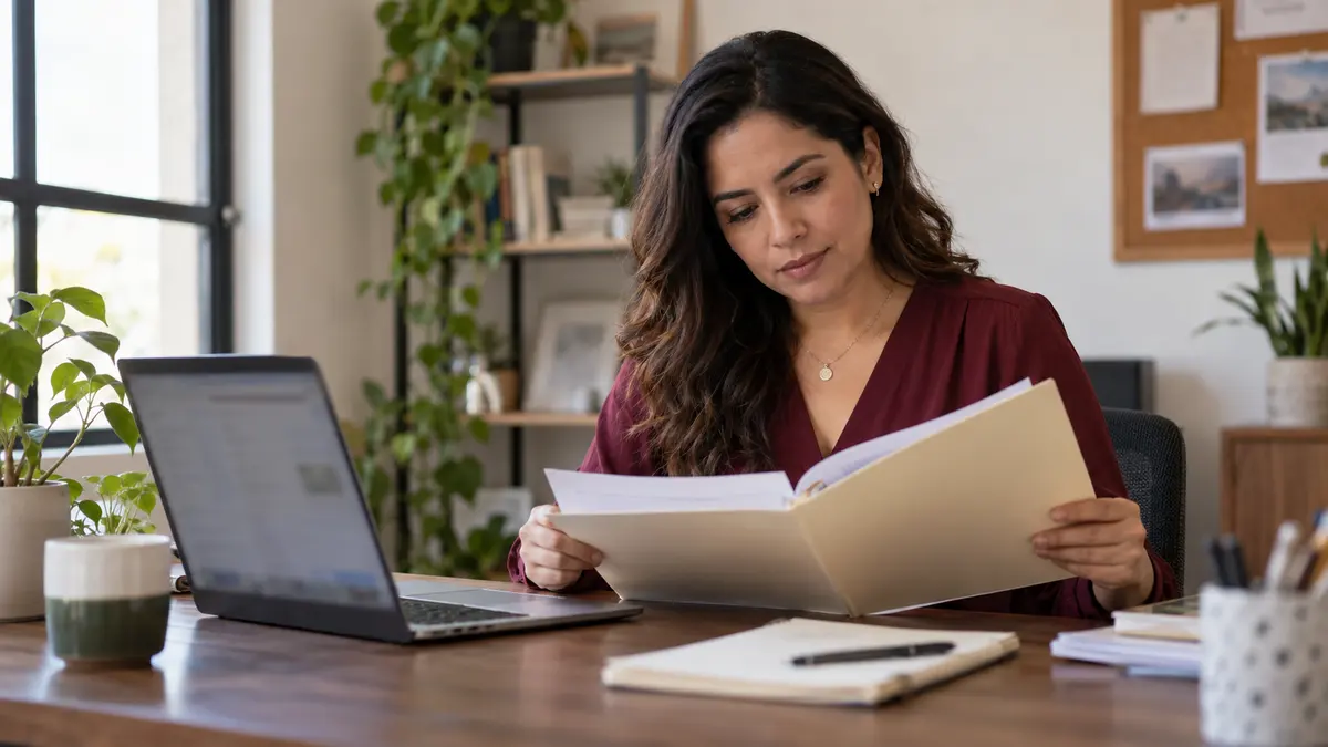 Persona reúne referencias de una sociedad para consultar su folio mercantil.